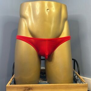 Red Spandex Bikini Briefs Medium